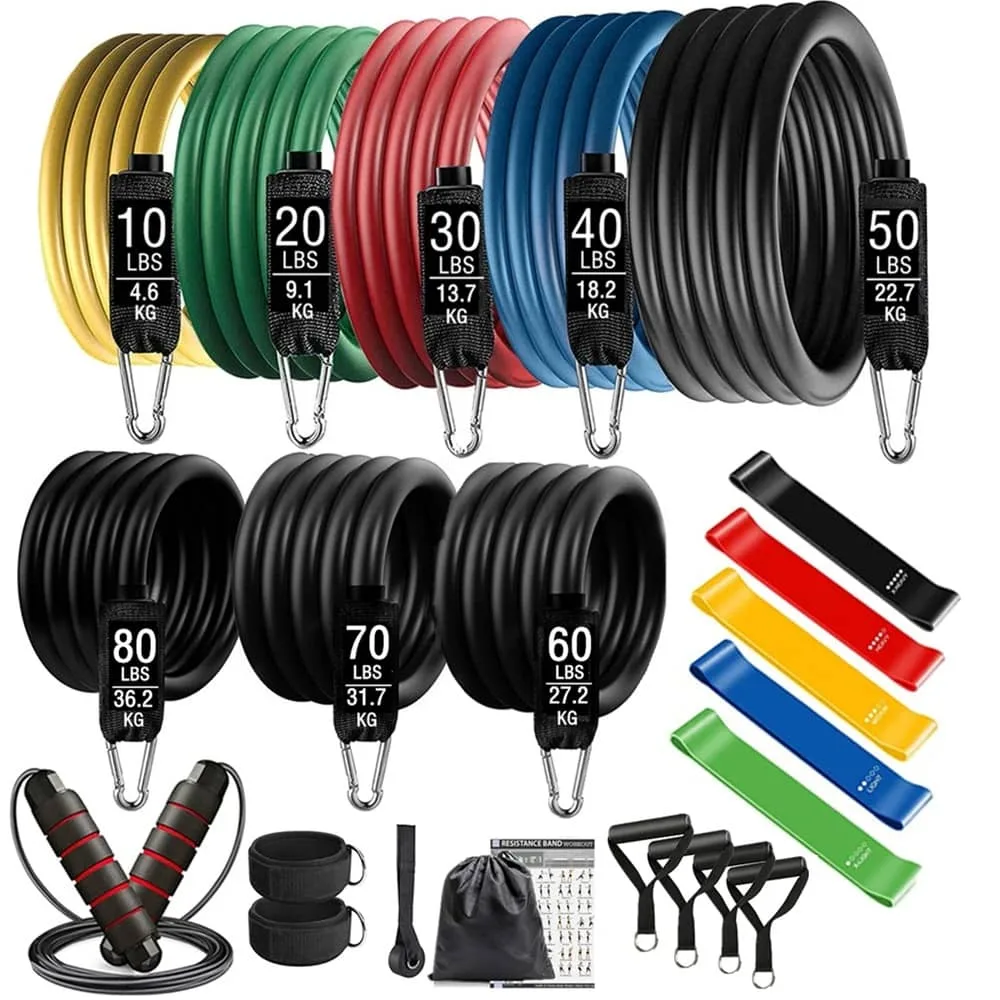 360lbs Fitness Exercises Resistance Bands Set
